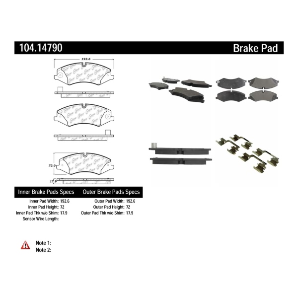 Centric Posi Quiet™ Semi-Metallic Front Disc Brake Pads 104.14790