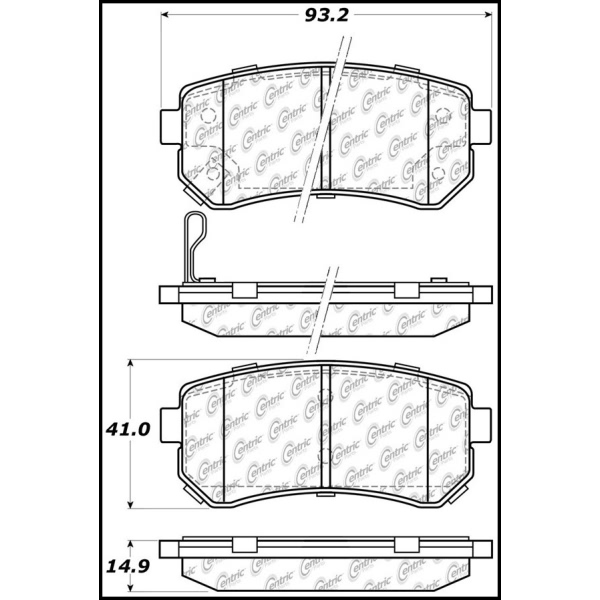 Centric Posi Quiet™ Ceramic Rear Disc Brake Pads 105.11570