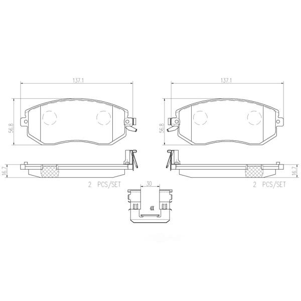 brembo Premium Ceramic Front Disc Brake Pads P78021N