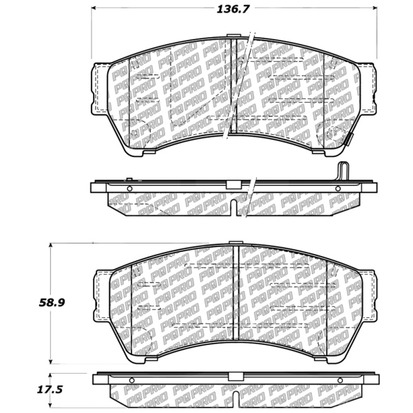 Centric Posi Quiet Pro™ Ceramic Front Disc Brake Pads 500.11640