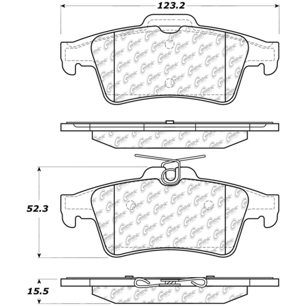 Centric Premium Ceramic Rear Disc Brake Pads 301.10950