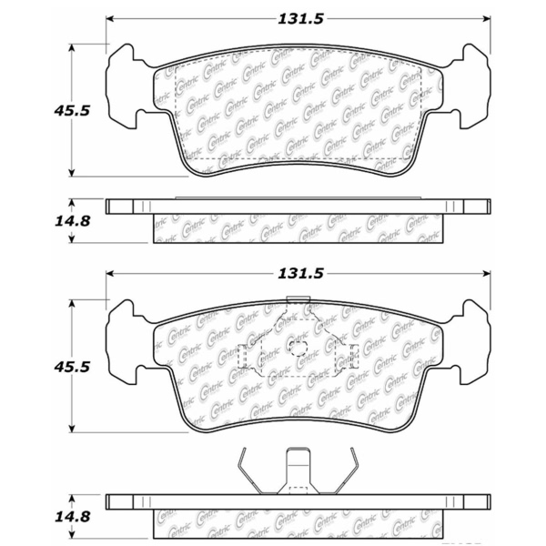 Centric Premium Semi-Metallic Front Disc Brake Pads 300.03590