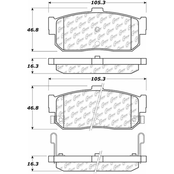 Centric Posi Quiet™ Ceramic Rear Disc Brake Pads 105.05400