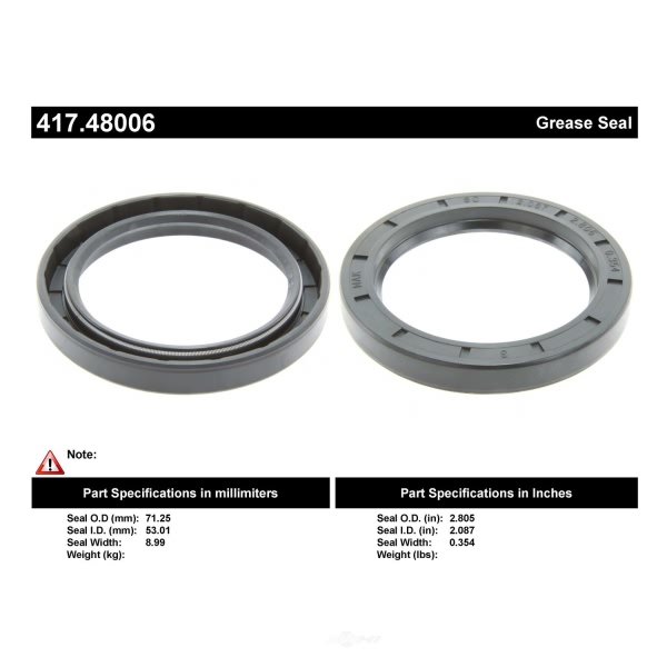 Centric Premium™ Axle Shaft Seal 417.48006
