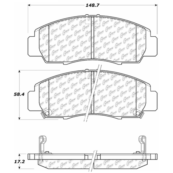 Centric Posi Quiet™ Extended Wear Semi-Metallic Front Disc Brake Pads 106.07870