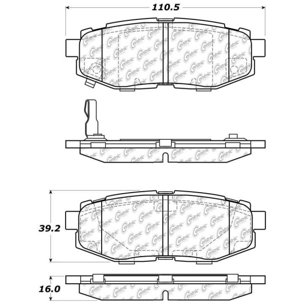 Centric Posi Quiet™ Ceramic Rear Disc Brake Pads 105.11240