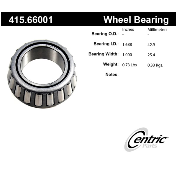 Centric Premium™ Front Driver Side Inner Wheel Bearing 415.66001