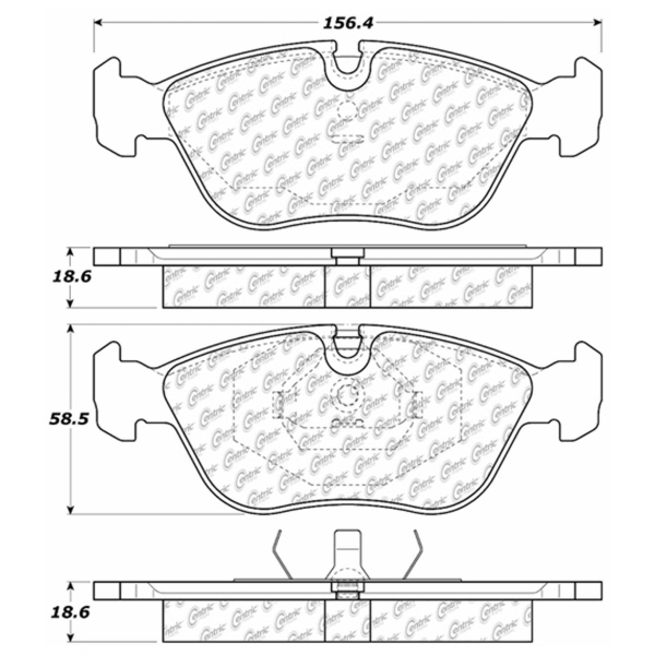 Centric Posi Quiet™ Semi-Metallic Front Disc Brake Pads 104.06180