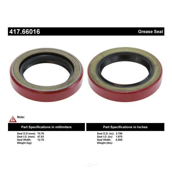 Centric Premium™ Axle Shaft Seal 417.66016