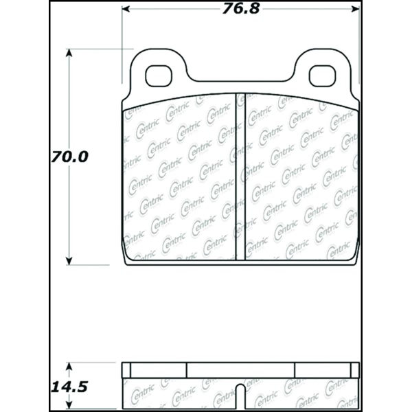 Centric Posi Quiet™ Semi-Metallic Front Disc Brake Pads 104.00450