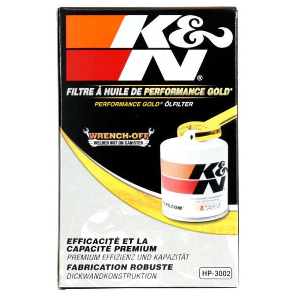 K&N Performance Gold™ Wrench-Off Oil Filter HP-3002