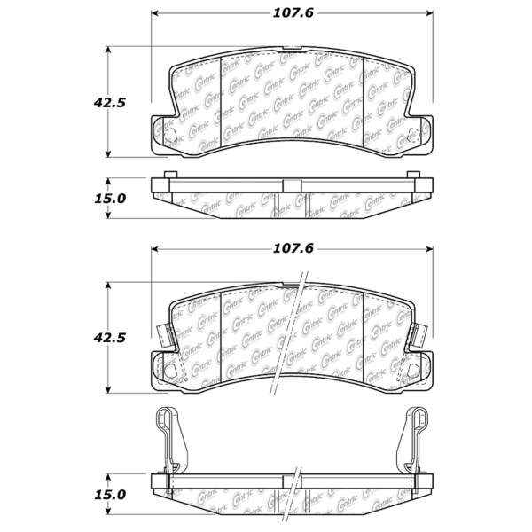 Centric Posi Quiet™ Ceramic Rear Disc Brake Pads 105.03250