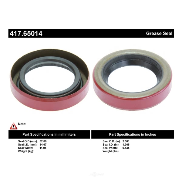 Centric Premium™ Axle Shaft Seal 417.65014