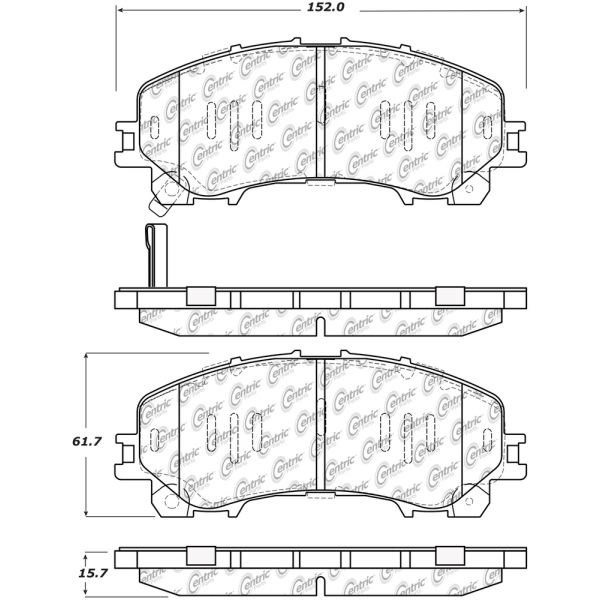 Centric Premium Ceramic Front Disc Brake Pads 301.17360