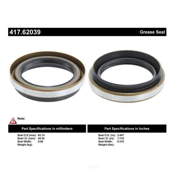 Centric Premium™ Axle Shaft Seal 417.62039
