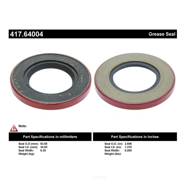 Centric Premium™ Rear Inner Wheel Seal 417.64004