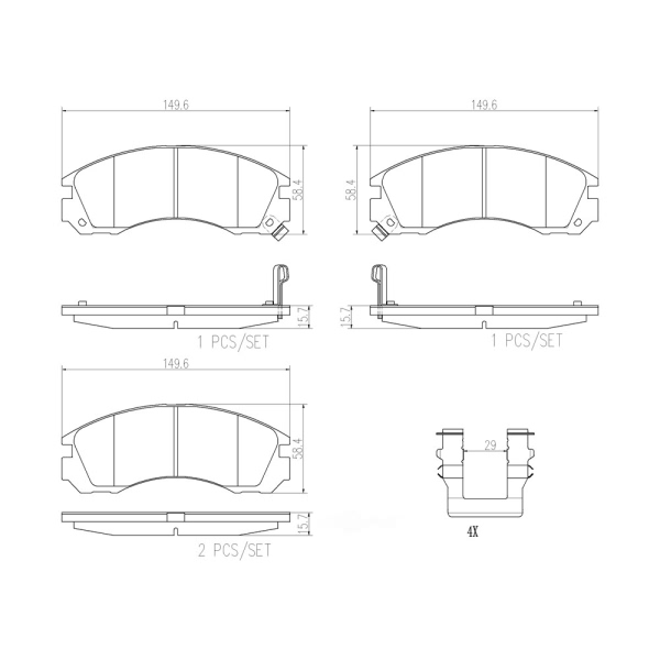 brembo Premium Ceramic Front Disc Brake Pads P54017N