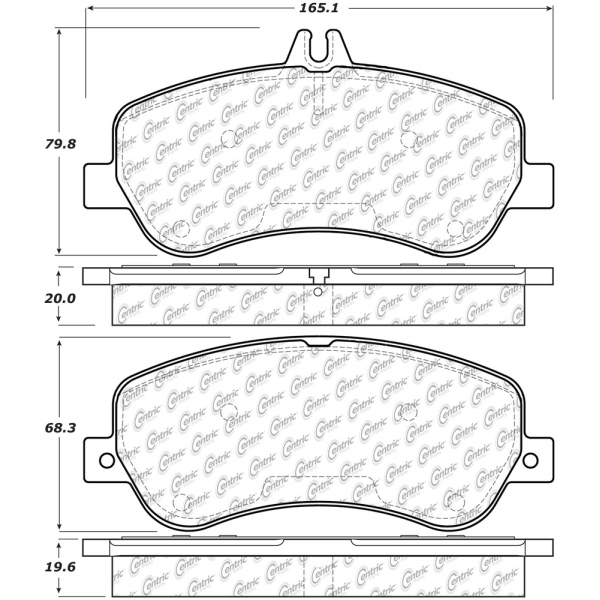 Centric Posi Quiet™ Semi-Metallic Front Disc Brake Pads 104.14060