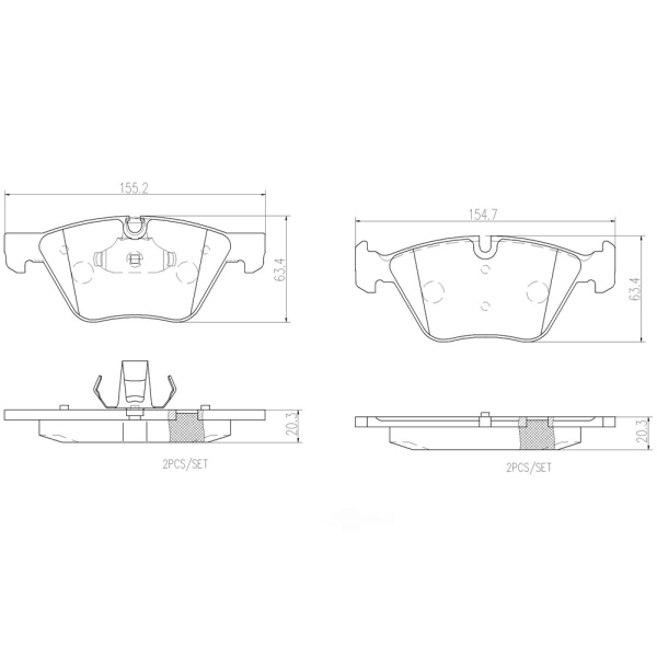 brembo Premium Ceramic Front Disc Brake Pads P06036N