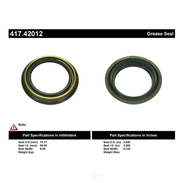 Centric Premium™ Axle Shaft Seal 417.42012