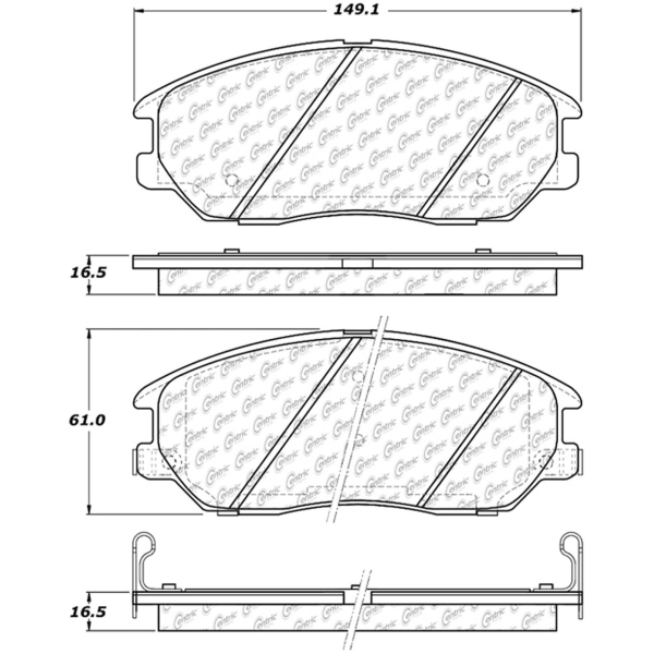 Centric Posi Quiet™ Semi-Metallic Front Disc Brake Pads 104.10130