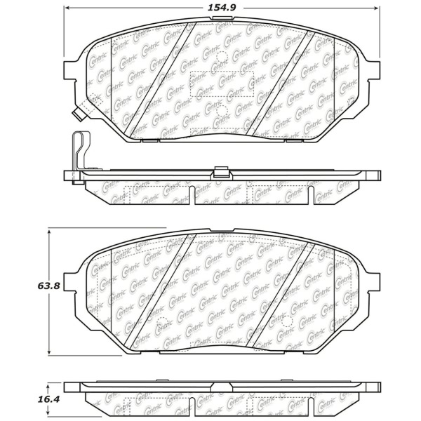Centric Premium Ceramic Front Disc Brake Pads 301.13010