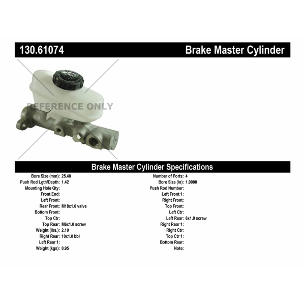 Centric Premium Brake Master Cylinder 130.61074