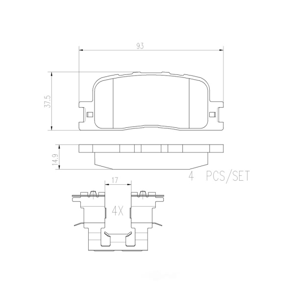 brembo Premium Ceramic Rear Disc Brake Pads P83088N