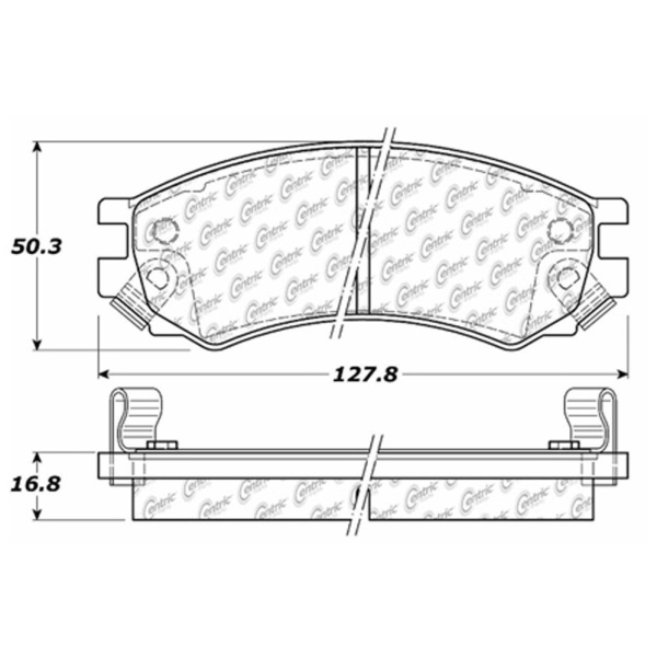 Centric Posi Quiet™ Extended Wear Semi-Metallic Front Disc Brake Pads 106.05070
