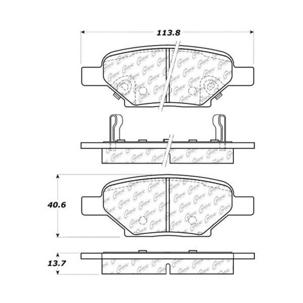 Centric Posi Quiet™ Ceramic Rear Disc Brake Pads 105.10330