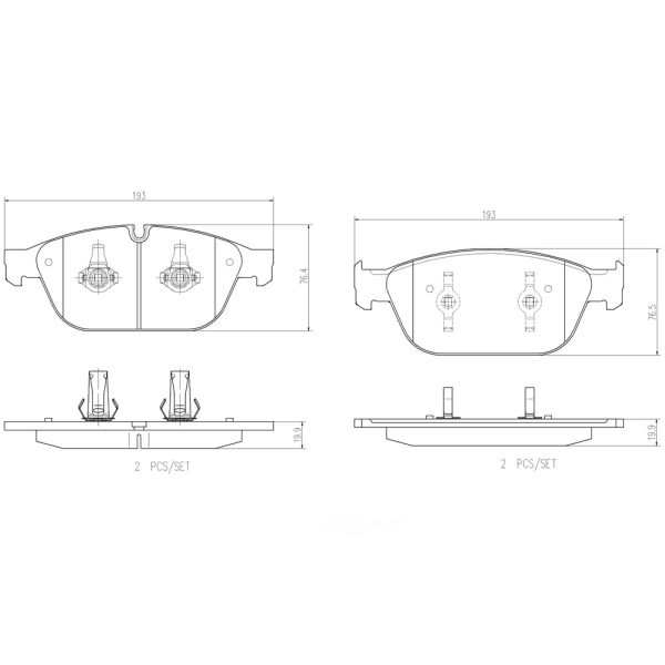 brembo Premium Ceramic Front Disc Brake Pads P85128N