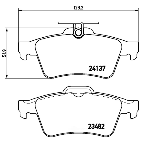 brembo Premium Low-Met OE Equivalent Rear Brake Pads P59042