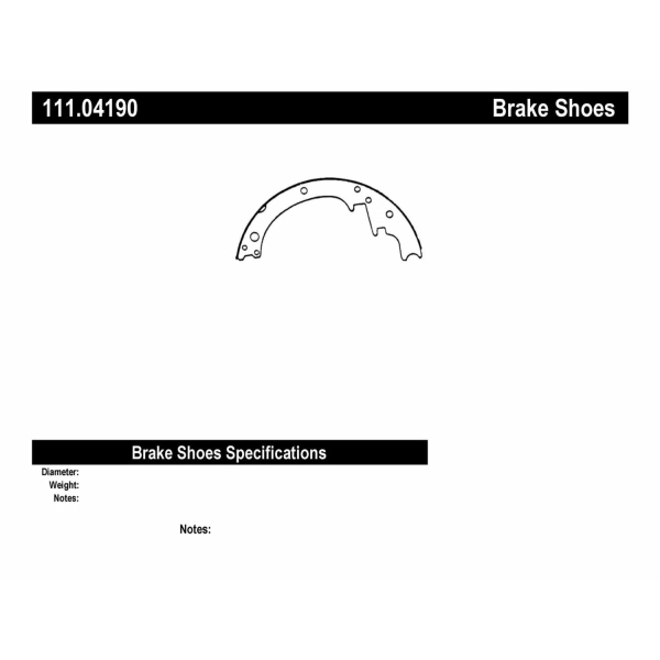 Centric Premium™ Brake Shoes 111.04190