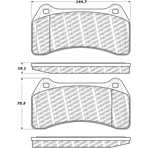 Centric Posi Quiet Pro™ Semi-Metallic Front Disc Brake Pads 500.09380