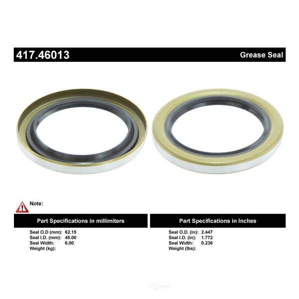 Centric Premium™ Axle Shaft Seal 417.46013