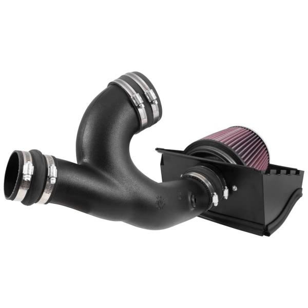 K&N 57 Series FIPK Generation II High-Density Polyethylene Black Cold Air Intake System with Red Filter and Intake Pipe 57-2592