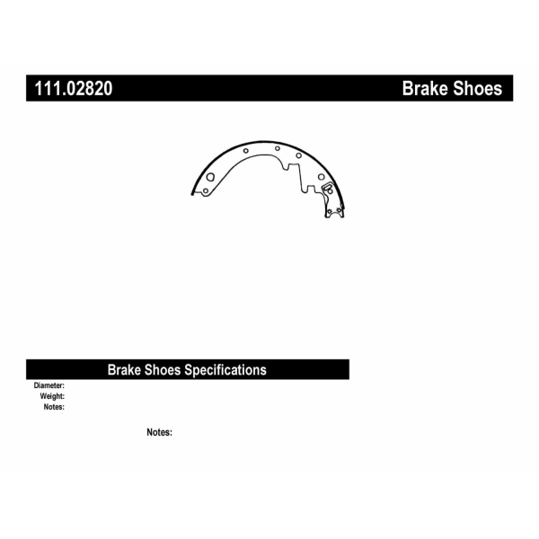 Centric Premium Front Drum Brake Shoes 111.02820