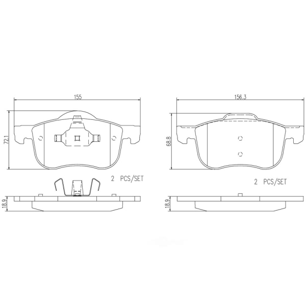 brembo Premium Ceramic Front Disc Brake Pads P86016N
