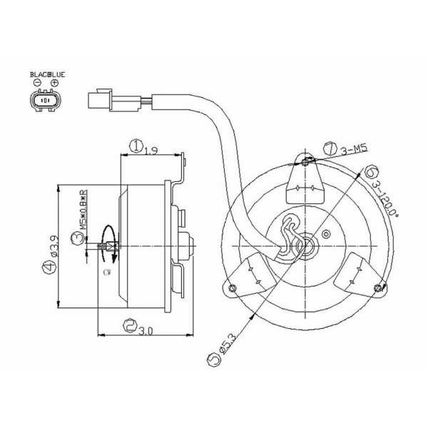 TYC Passenger Side Engine Cooling Fan Motor 630680