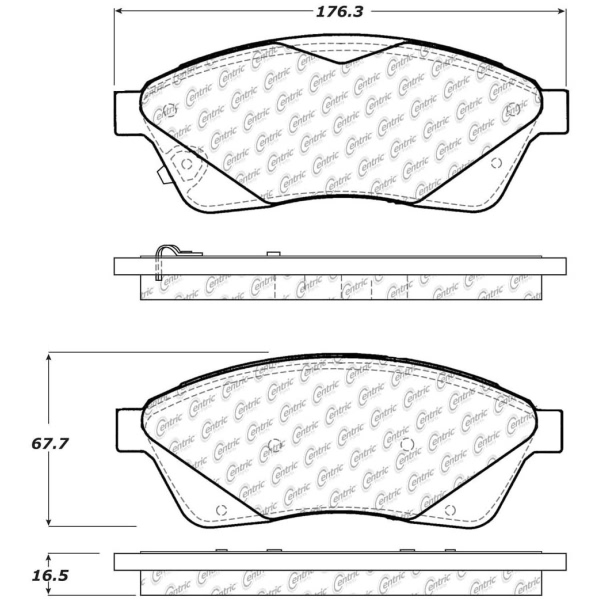 Centric Posi Quiet™ Ceramic Front Disc Brake Pads 105.14220