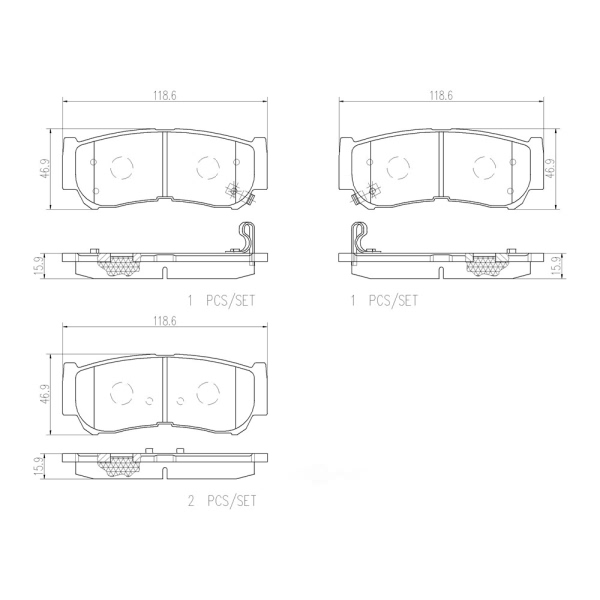 brembo Premium Ceramic Rear Disc Brake Pads P30037N