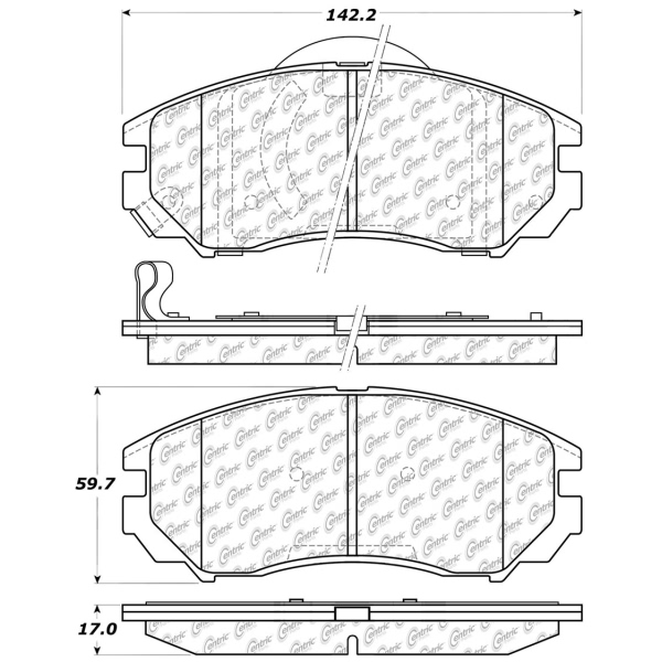 Centric Posi Quiet™ Ceramic Front Disc Brake Pads 105.11040