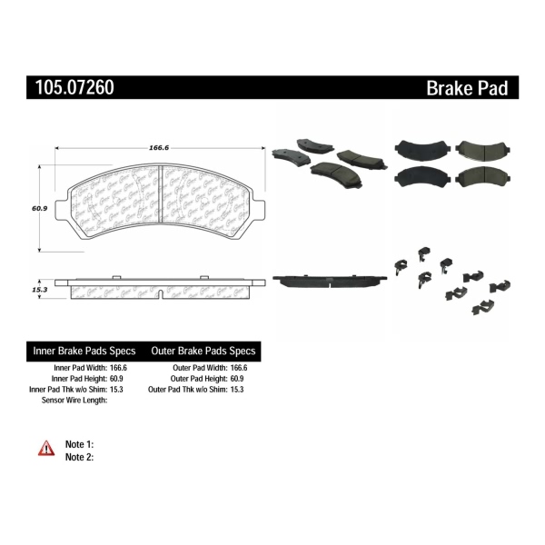 Centric Posi Quiet™ Ceramic Front Disc Brake Pads 105.07260