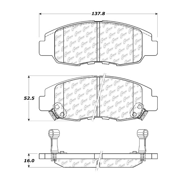 Centric Premium Ceramic Front Disc Brake Pads 301.07640