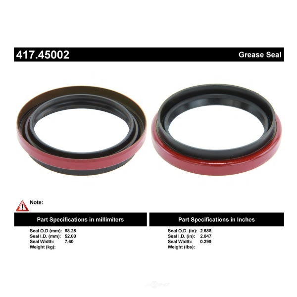 Centric Premium™ Axle Shaft Seal 417.45002