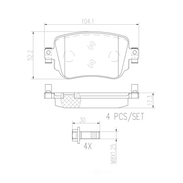 brembo Premium Ceramic Rear Disc Brake Pads P85140N
