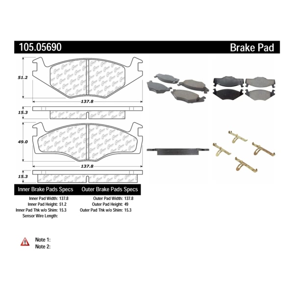 Centric Posi Quiet™ Ceramic Front Disc Brake Pads 105.05690