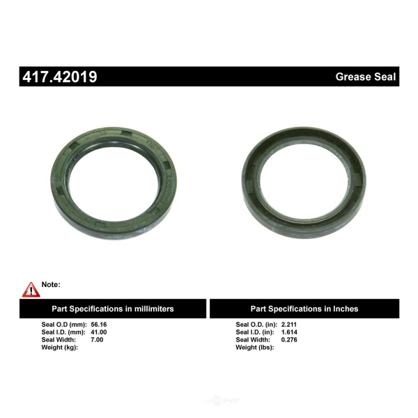 Centric Premium™ Axle Shaft Seal 417.42019