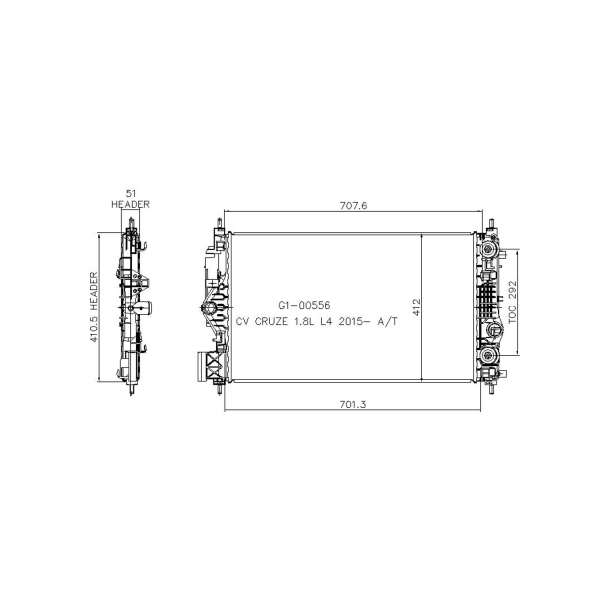 TYC Engine Coolant Radiator 13509