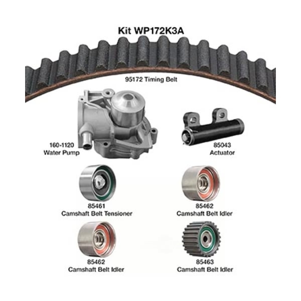 Dayco Timing Belt Kit With Water Pump WP172K3A